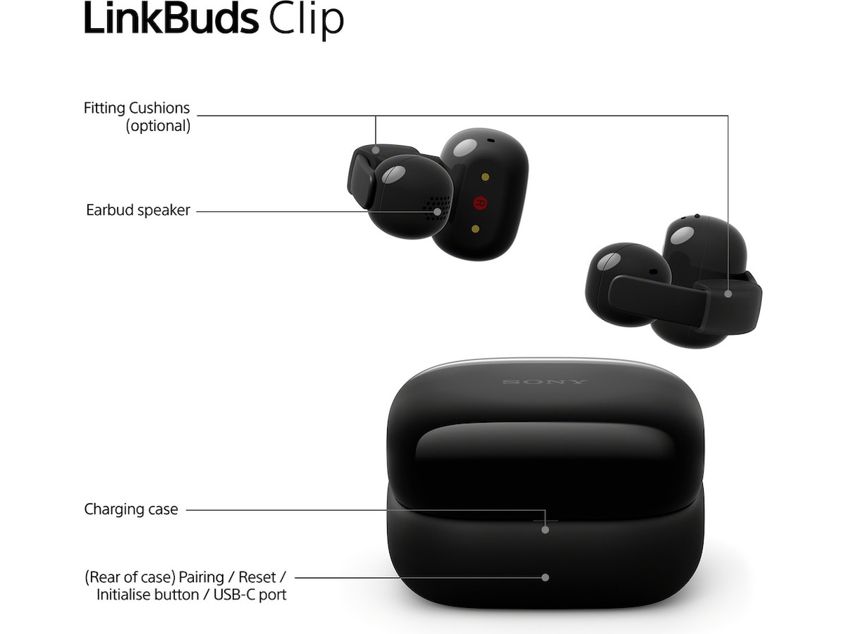 Sony LinkBuds Clip öppna hörlurar (grön) Hörlurar