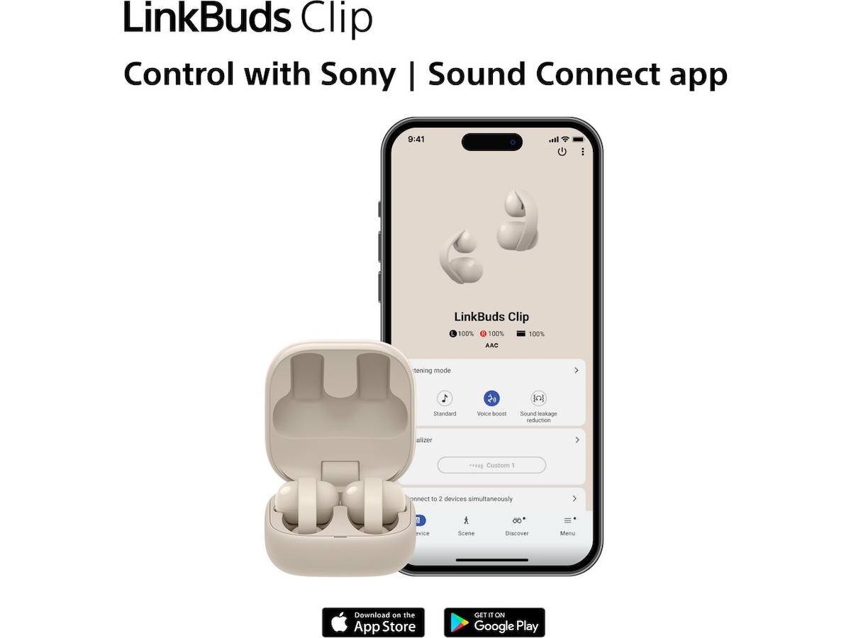 Sony LinkBuds Clip öppna hörlurar (grön) Hörlurar