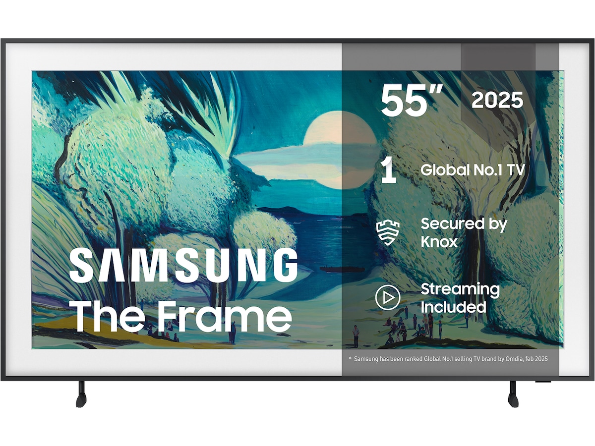 Samsung 55" The Frame LS03FA QLED 4K smart-TV (2025) + vit ram 50 - 59 tums TV