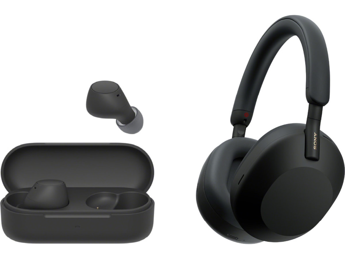 Sony WH-1000XM5 trådlösa hörlurar, over-ear (svart) + WF-510 öronsnäckor Hörlurar