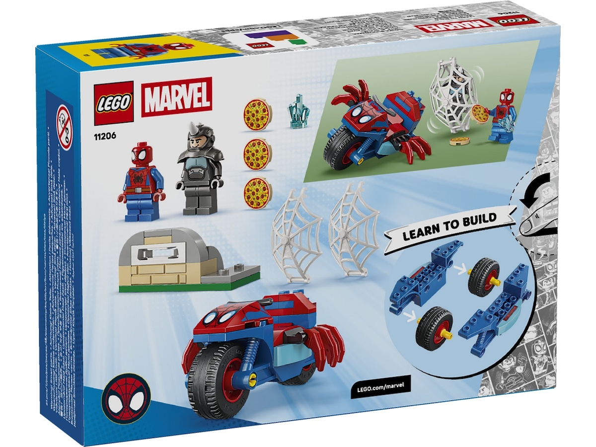LEGO Spidey på motorcykel mot Rhino 11206 LEGO