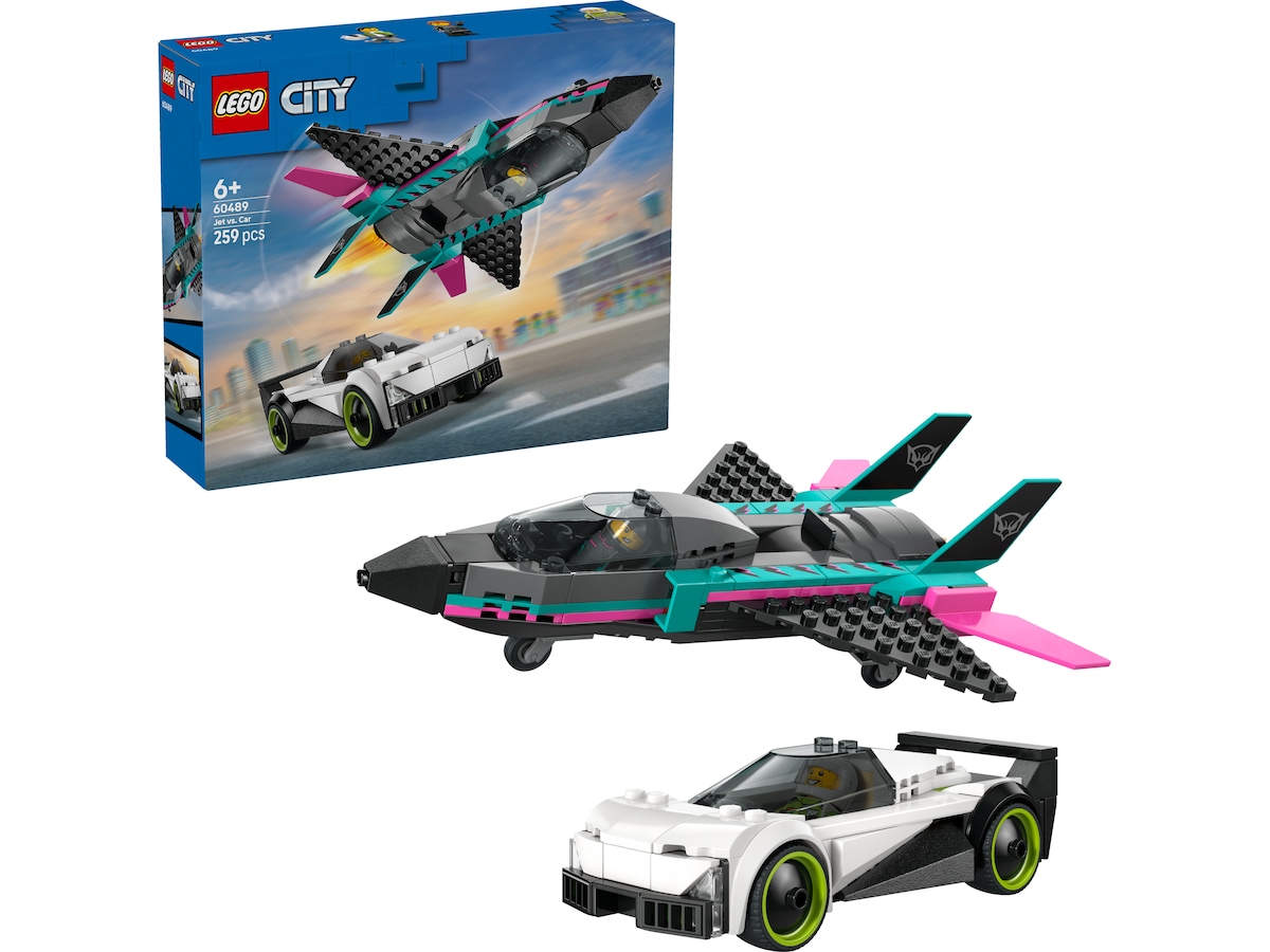 LEGO City Great Vehicles jetflygplan mot bil 60489