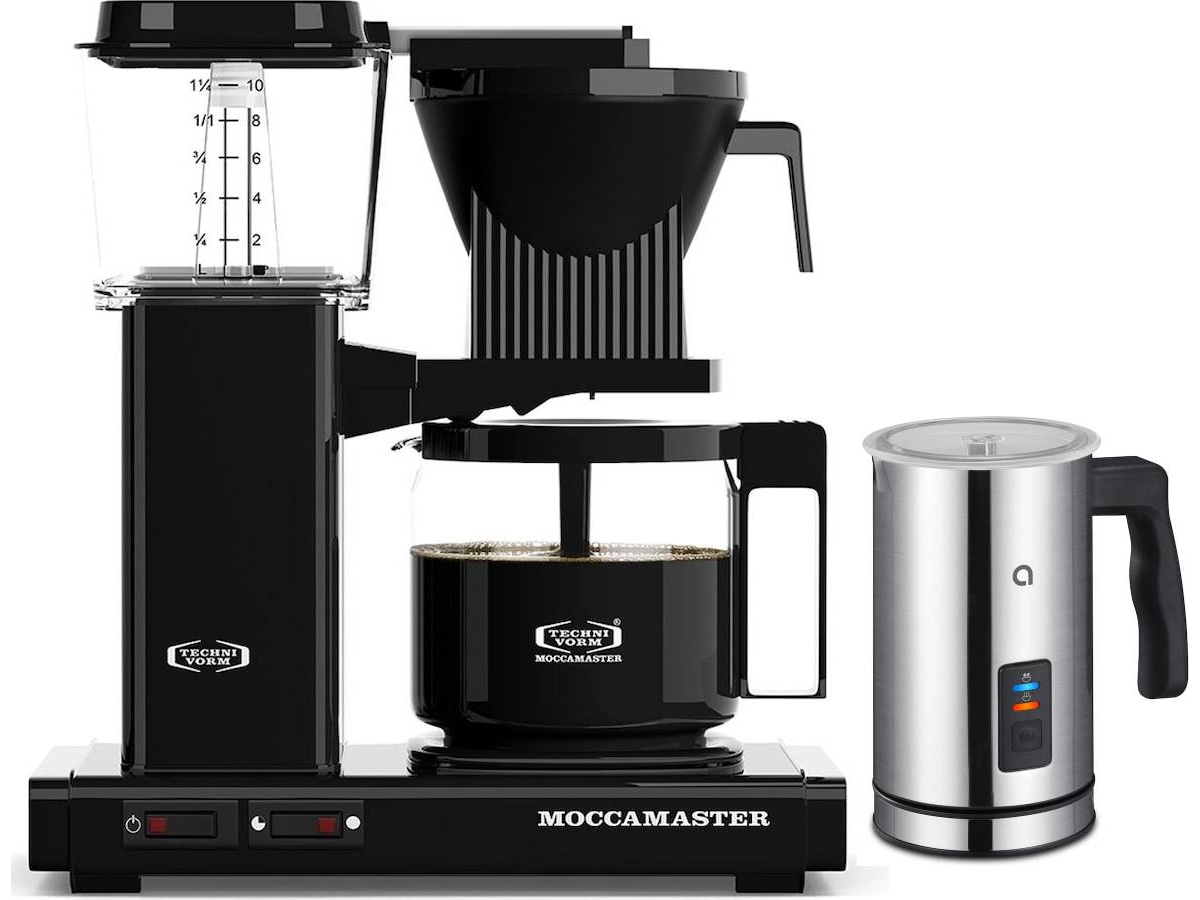 Moccamaster Automatic 53740 kaffebryggare (svart) + mjölkskummare Kaffebryggare