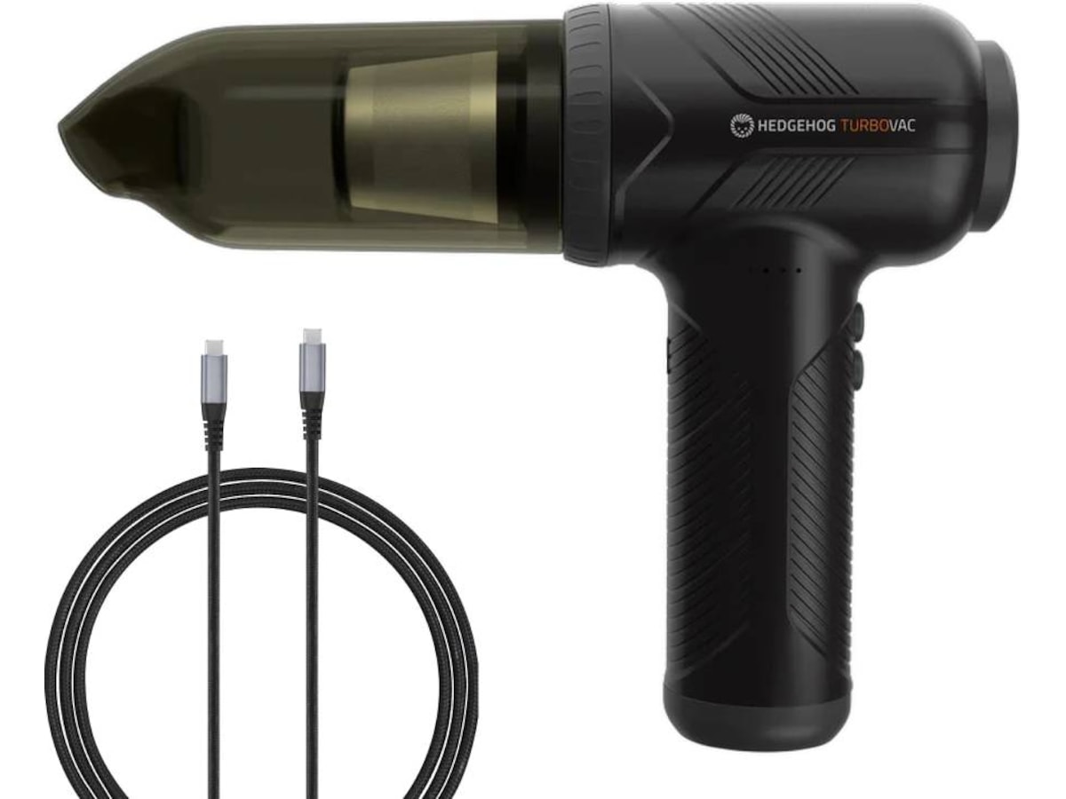 Hedgehog TurboVAC trådlös dammsugare/luftblåsare (svart) + USB-C kabel Skaftdammsugare