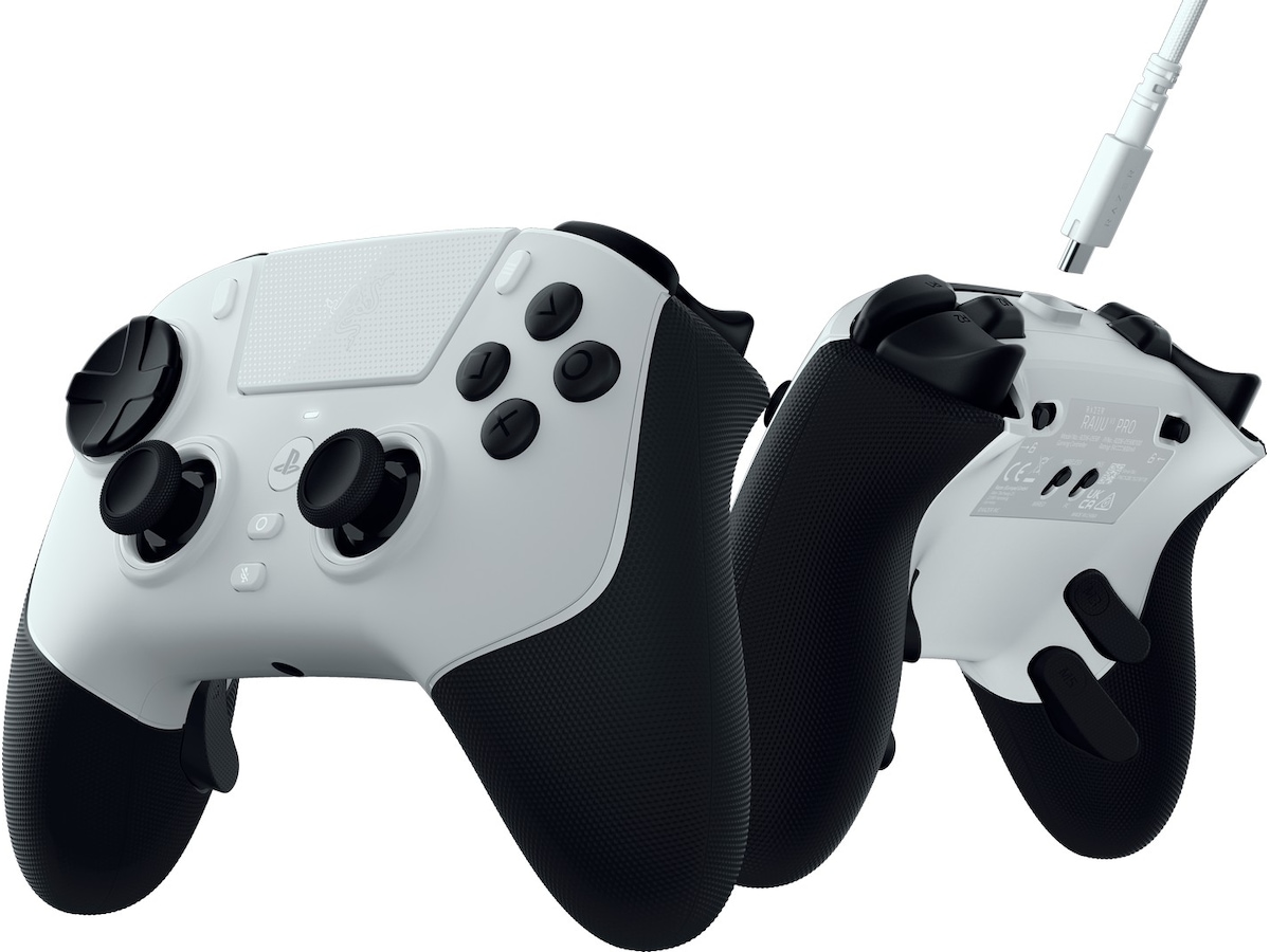 Razer Raiju V3 Pro trådlös kontroll för PS5 och PC (vit) Tillbehör till spelkonsoler