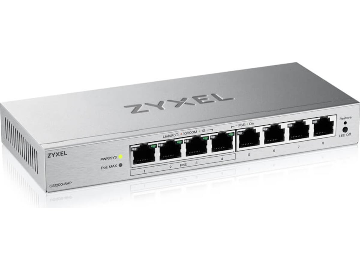 Zyxel GS1200-8HPV3-EU0101F switch Switchar