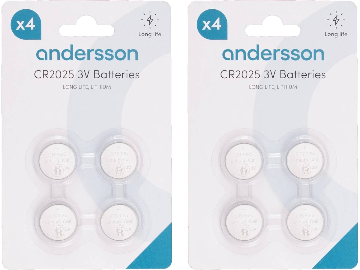 Andersson CR2025 knappcellsbatterier 2x4-pack Batterier för allmänt bruk