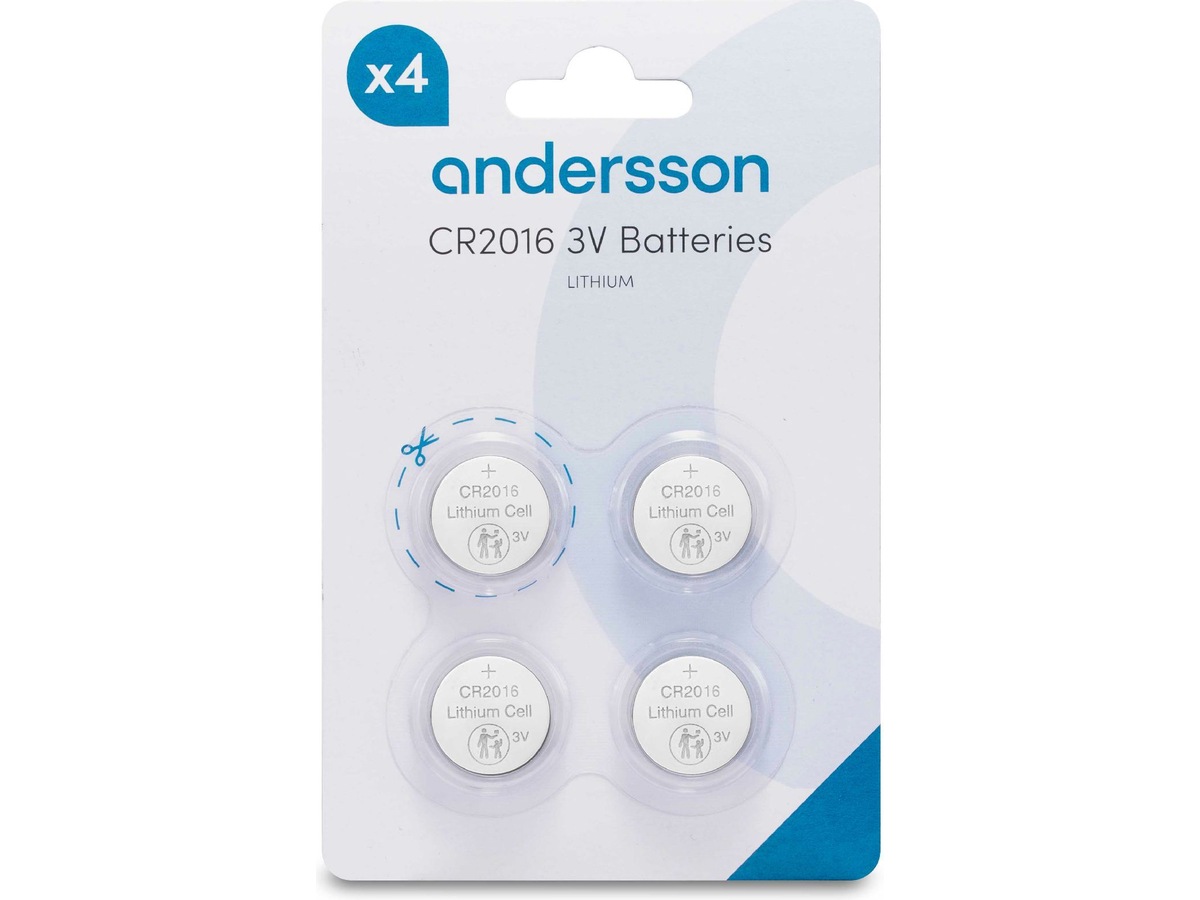 Andersson CR2016 litiumbatteri, 2x4-pack Batterier för allmänt bruk