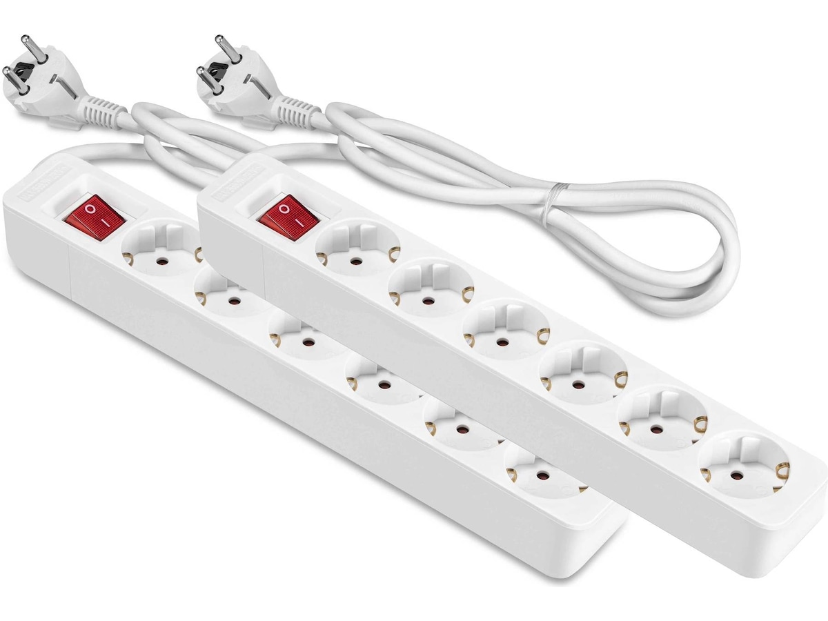 ON 6-vägs strömförgrenare 1.5m 2-pack
