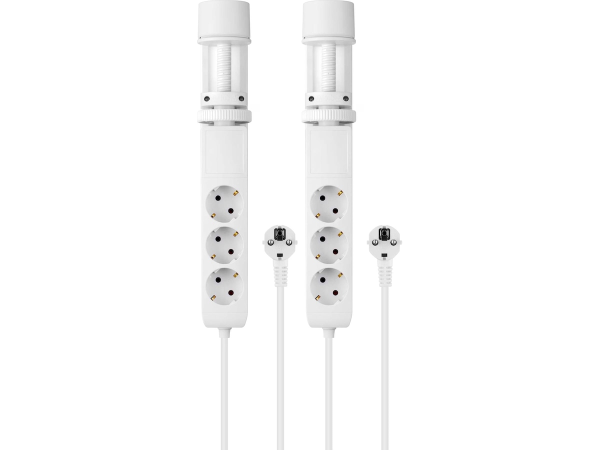 Andersson 6-i-1 grenuttag 3x uttag och USB m/skrivbordsfäste 2pk (vit) Förlängningskabel & förgrening