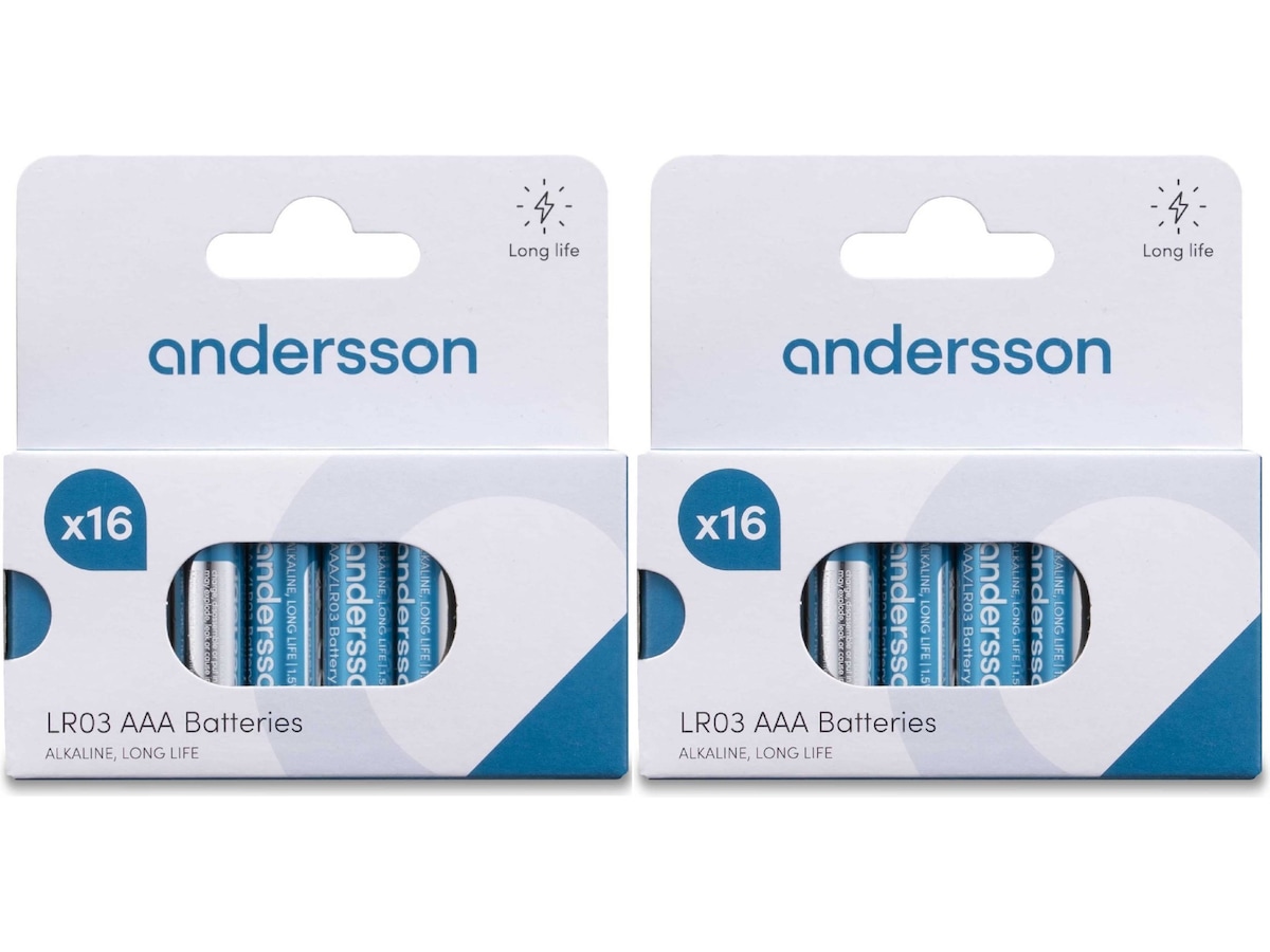 Andersson AAA batterier, 2x16-pack Batterier för allmänt bruk
