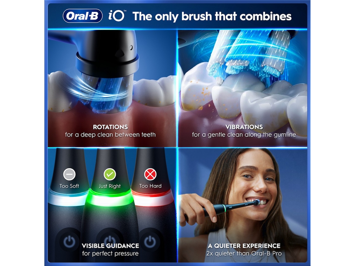 Oral-B iO5 elektrisk tandborste duo-paket (svart och vit) Tillbehör till tandvård