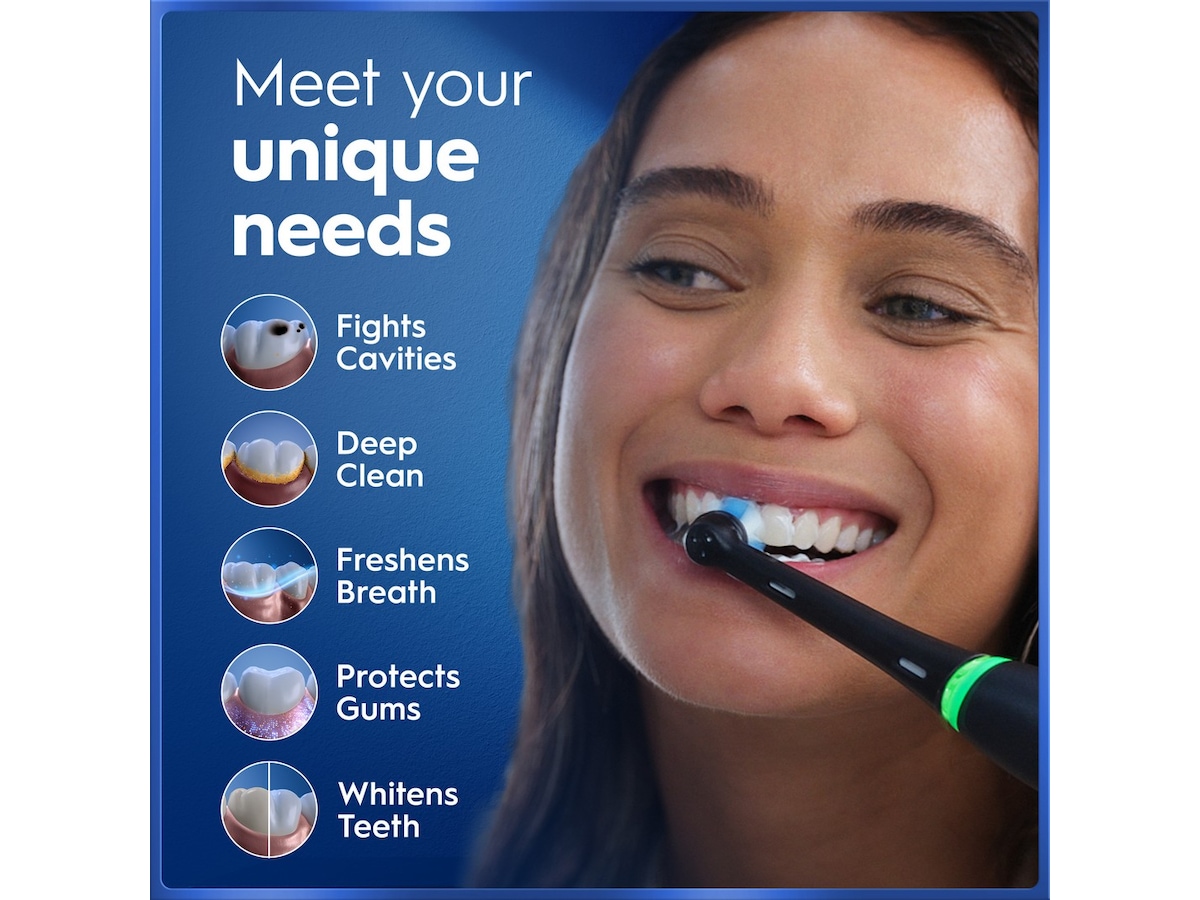 Oral-B iO5 elektrisk tandborste duo-paket (svart och vit) Tillbehör till tandvård