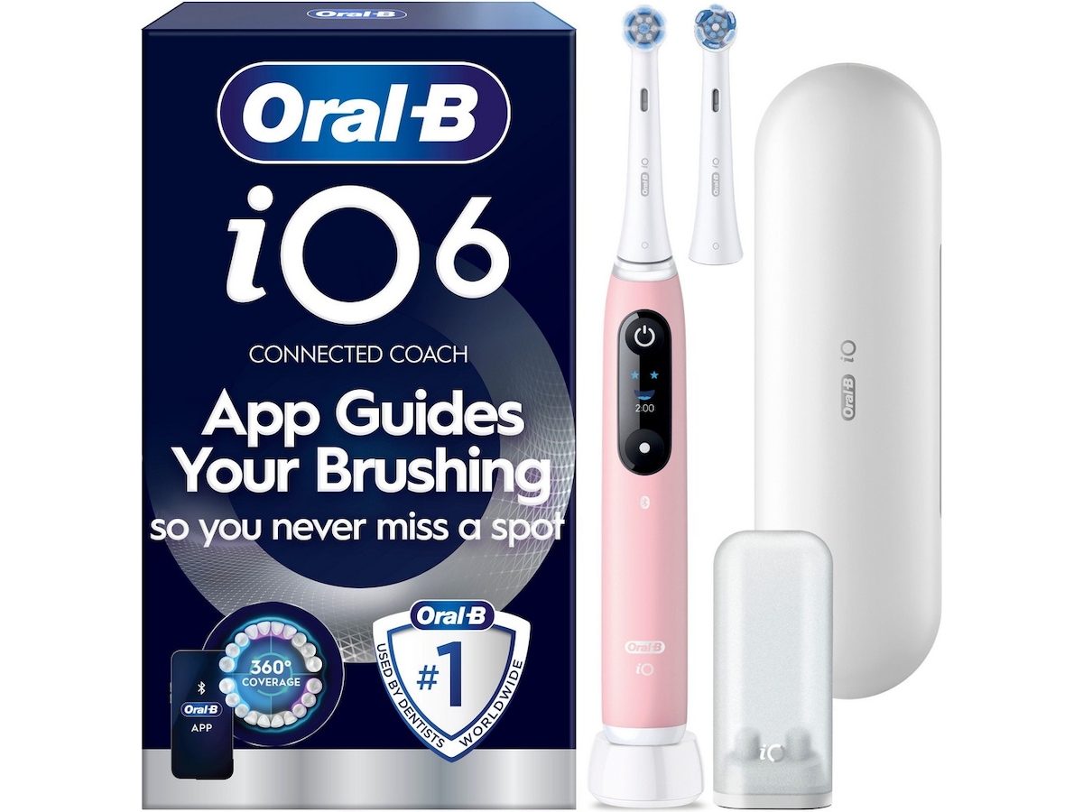 Oral-B iO6 elektrisk tandborste (rosa) Tillbehör till tandvård
