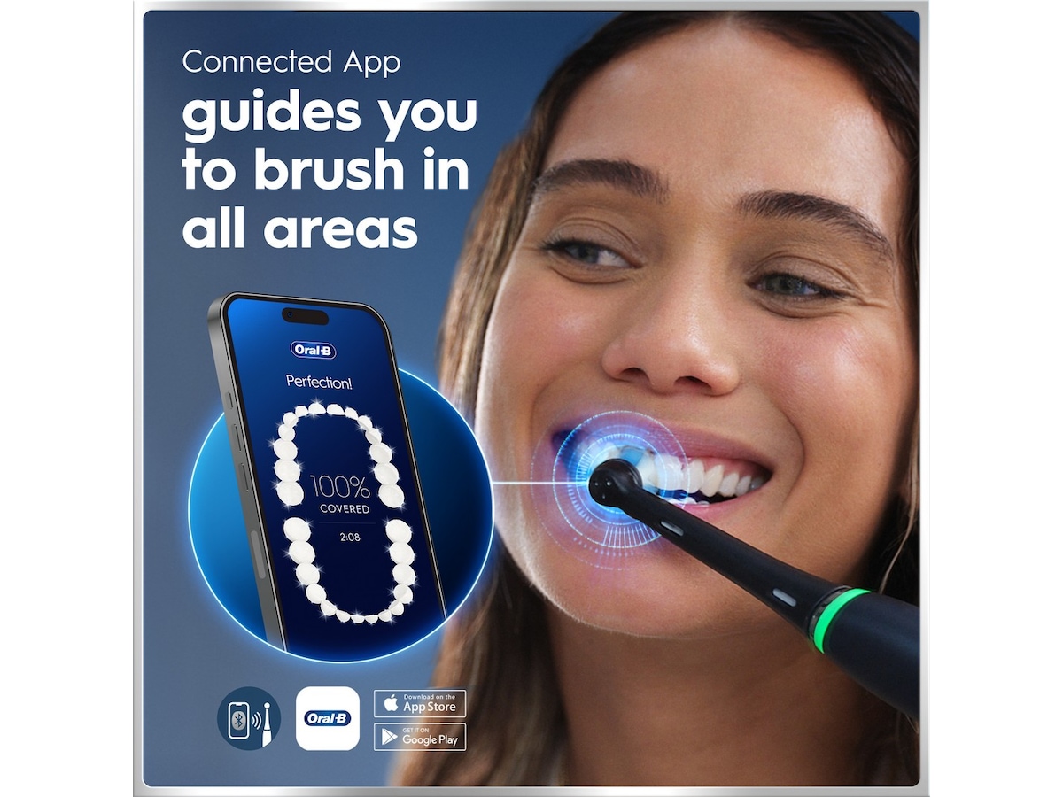 Oral-B iO6 elektrisk tandborste (svart och rosa) Tillbehör till tandvård