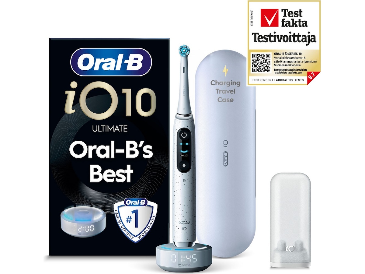 Oral-B iO10 elektrisk tandborste (vit) Tillbehör till tandvård
