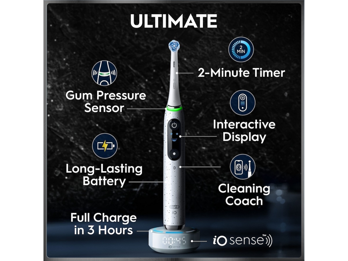 Oral-B iO10 elektrisk tandborste (vit) Tillbehör till tandvård