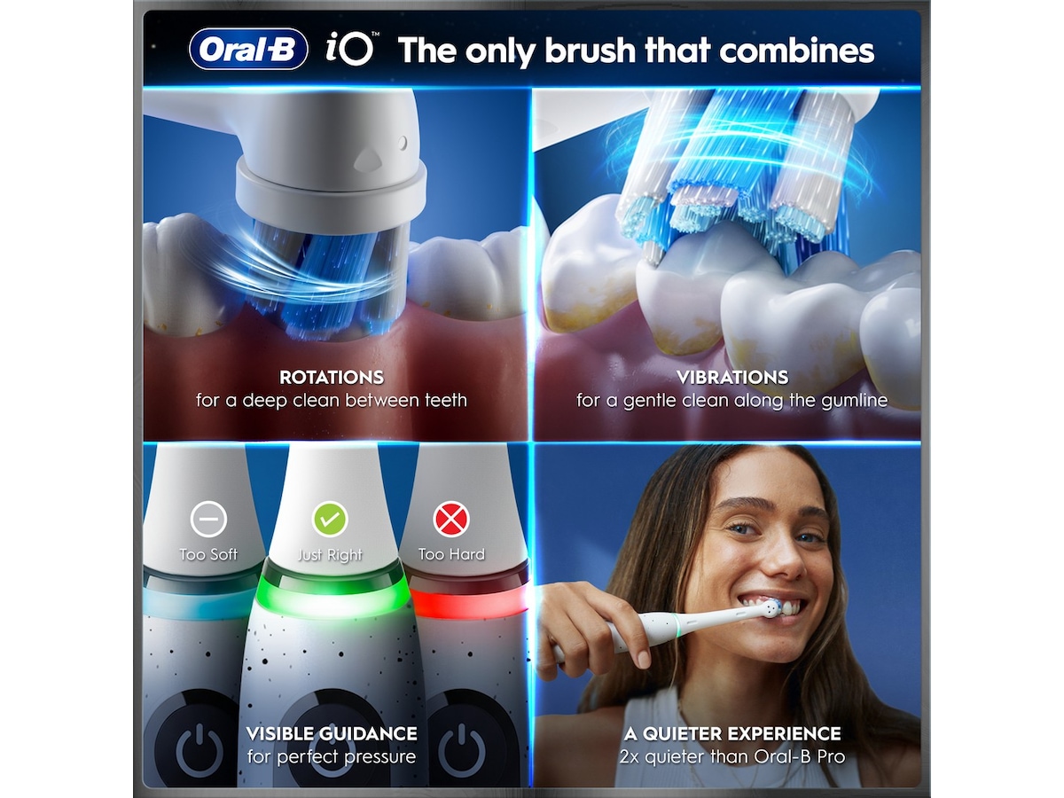 Oral-B iO10 elektrisk tandborste (vit) Tillbehör till tandvård