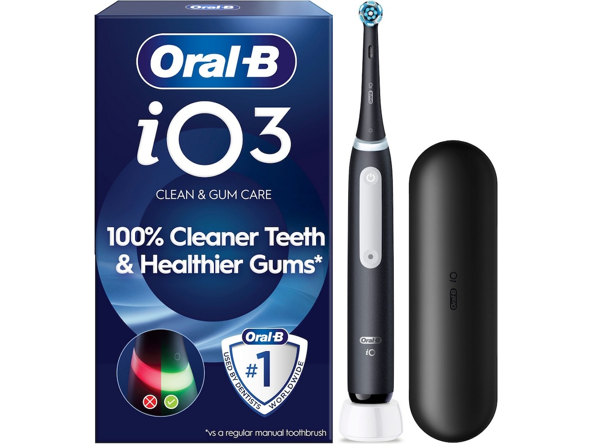 Oral-B iO3 elektrisk tandborste (svart) Tillbehör till tandvård