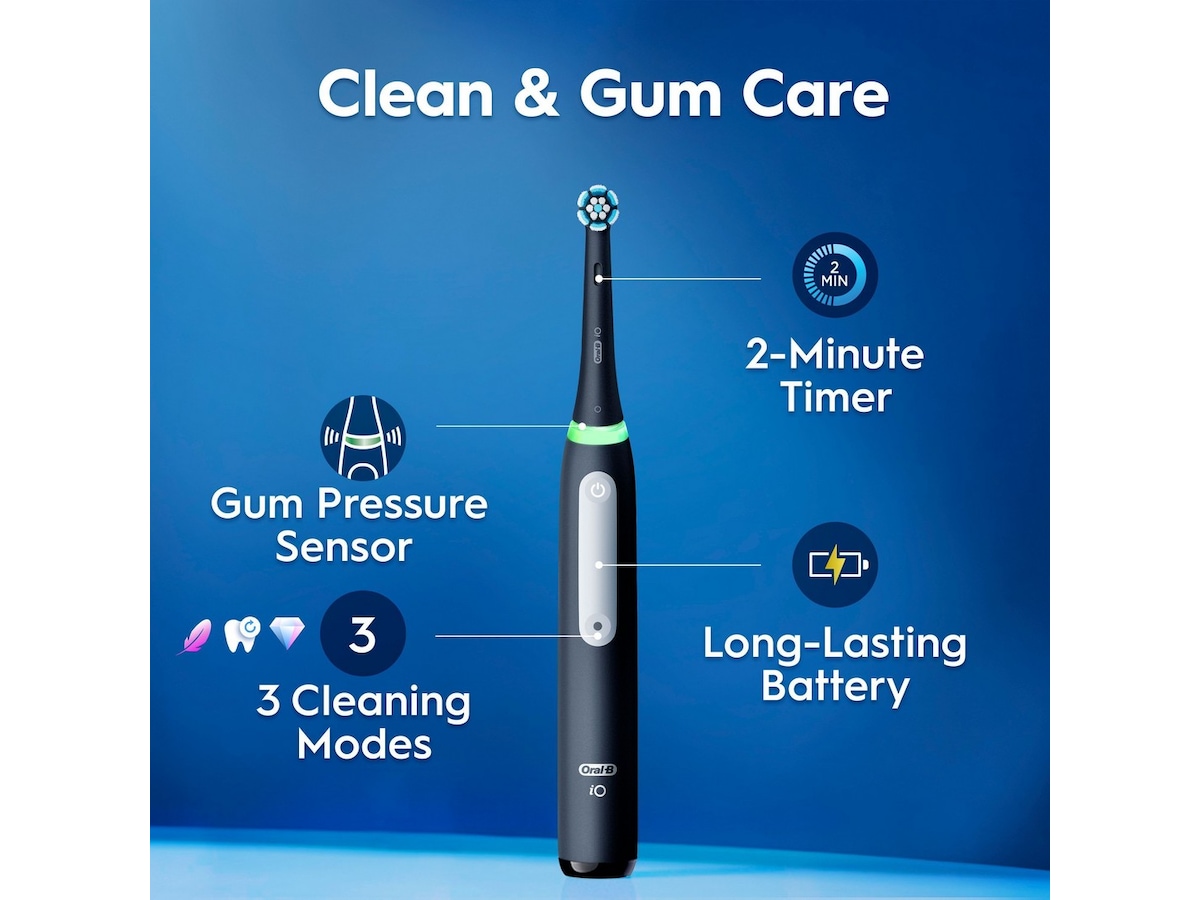 Oral-B iO3 elektrisk tandborste (svart) Tillbehör till tandvård