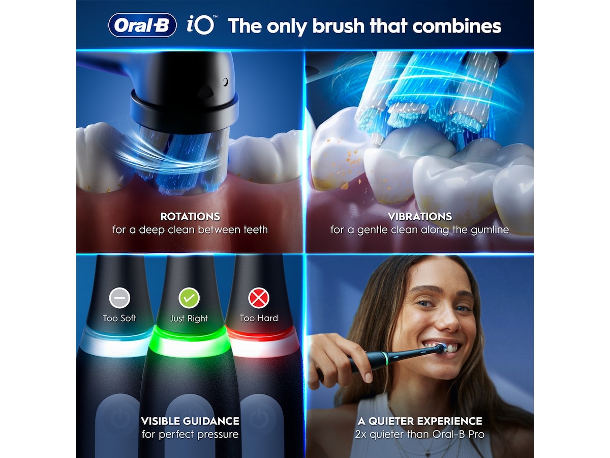Oral-B iO3 elektrisk tandborste (svart) Tillbehör till tandvård