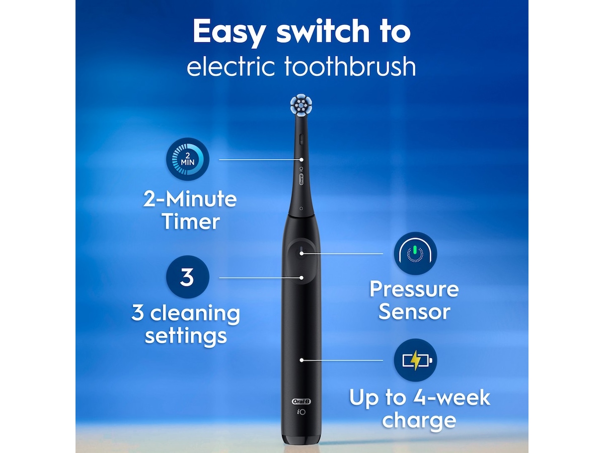 Oral-B iO 2 elektrisk tandborste (Night Black) Tillbehör till tandvård
