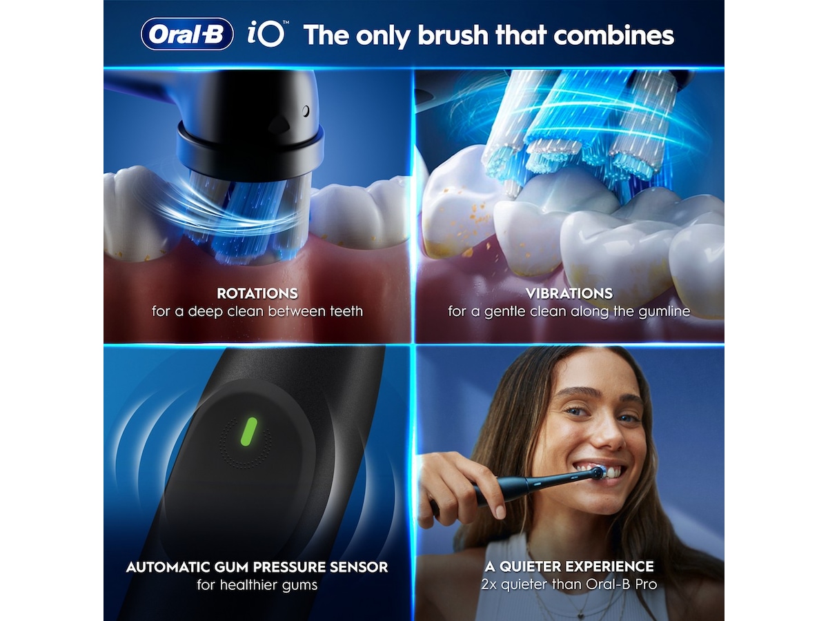 Oral-B iO 2 elektrisk tandborste (Night Black) Tillbehör till tandvård