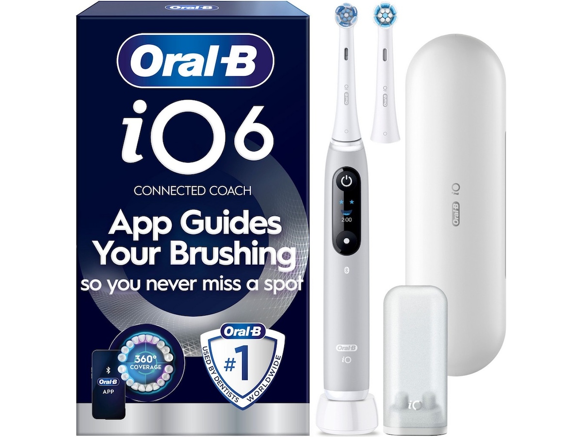 Oral-B iO6 elektrisk tandborste (grå) Tillbehör till tandvård