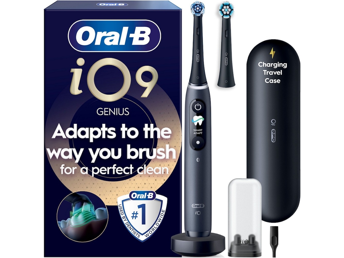 Oral-B iO9 elektrisk tandborste (svart) Tillbehör till tandvård