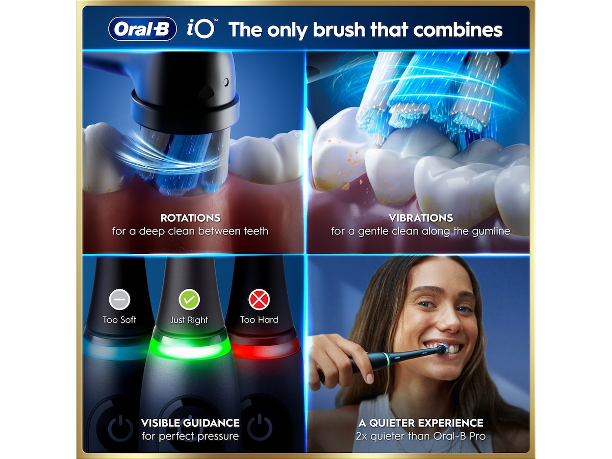 Oral-B iO9 elektrisk tandborste (svart) Tillbehör till tandvård