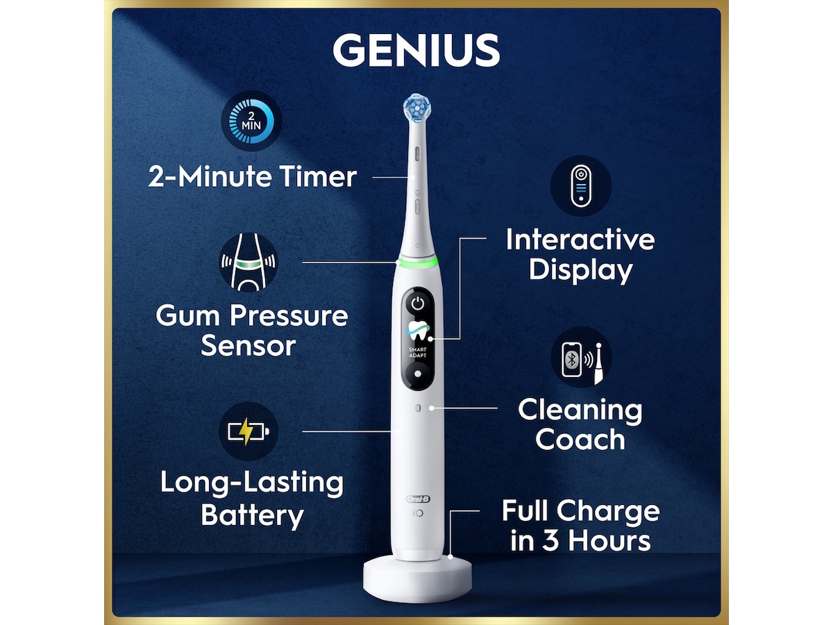 Oral-B iO9 elektrisk tandborste (vit) Tillbehör till tandvård