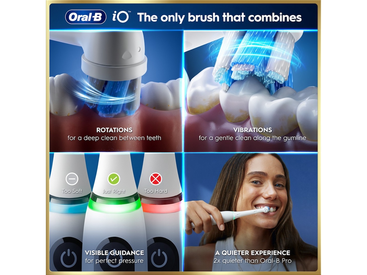 Oral-B iO9 elektrisk tandborste (vit) Tillbehör till tandvård