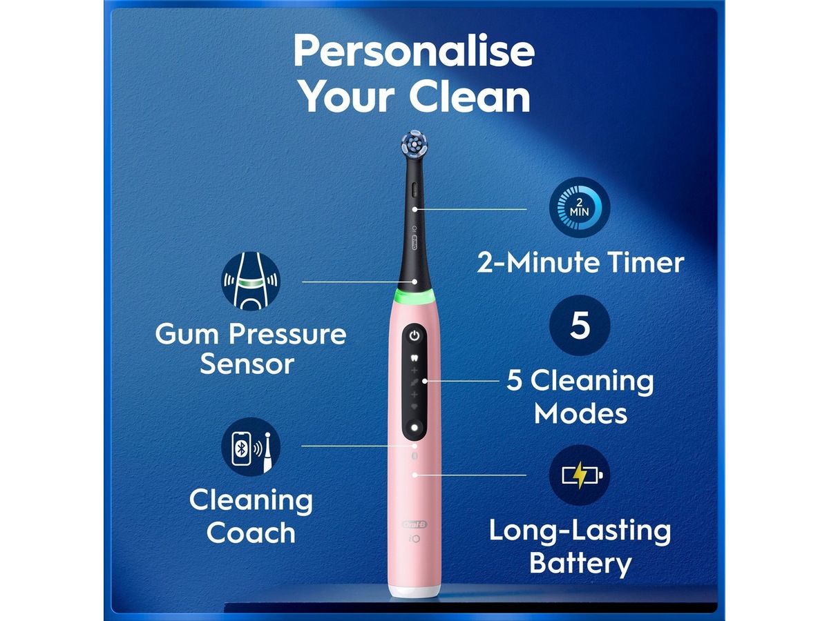 Oral-B iO5 elektrisk tandborste (rosa) Tillbehör till tandvård