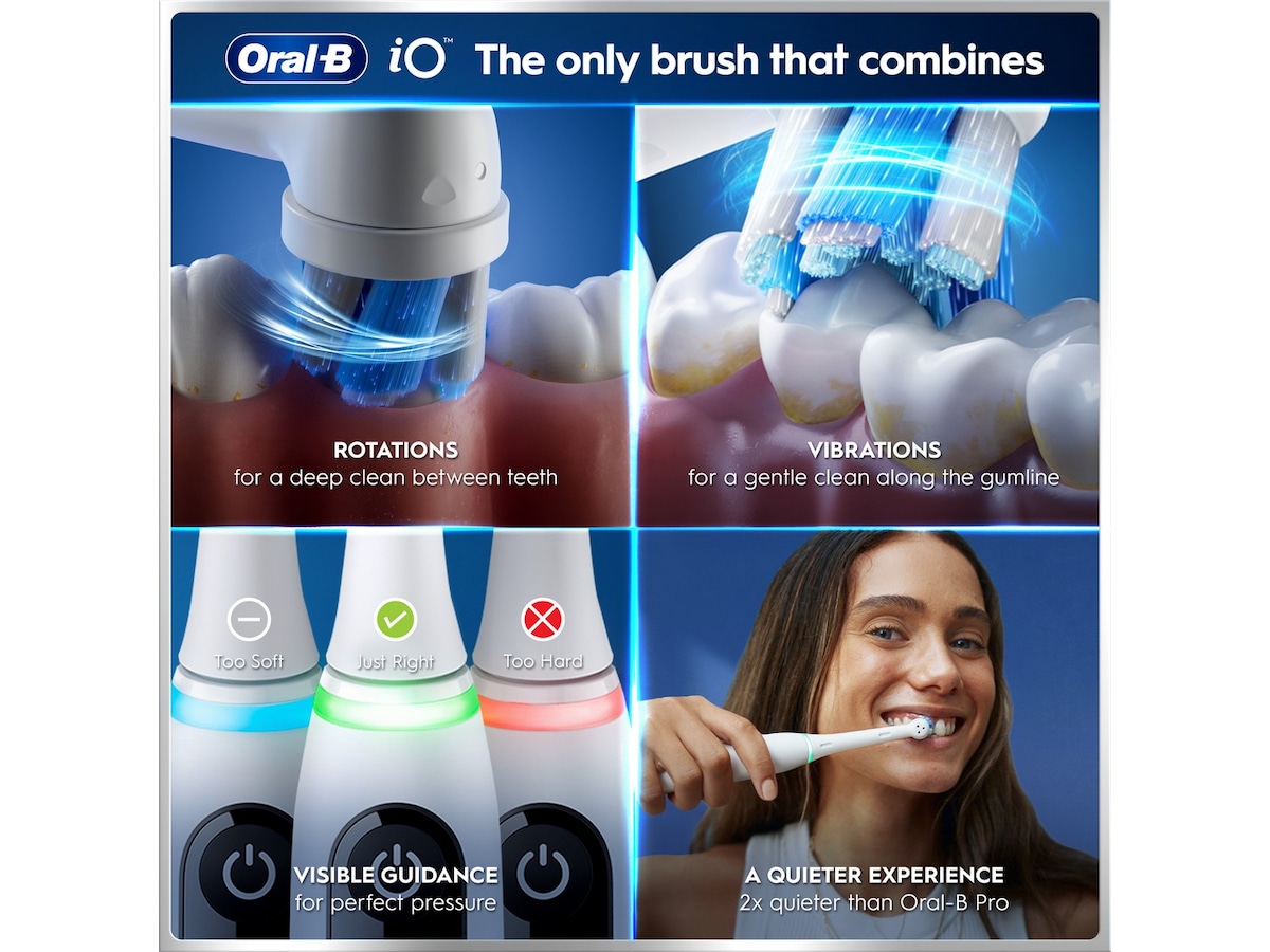 Oral-B iO6 elektrisk tandborste (vit) Tillbehör till tandvård
