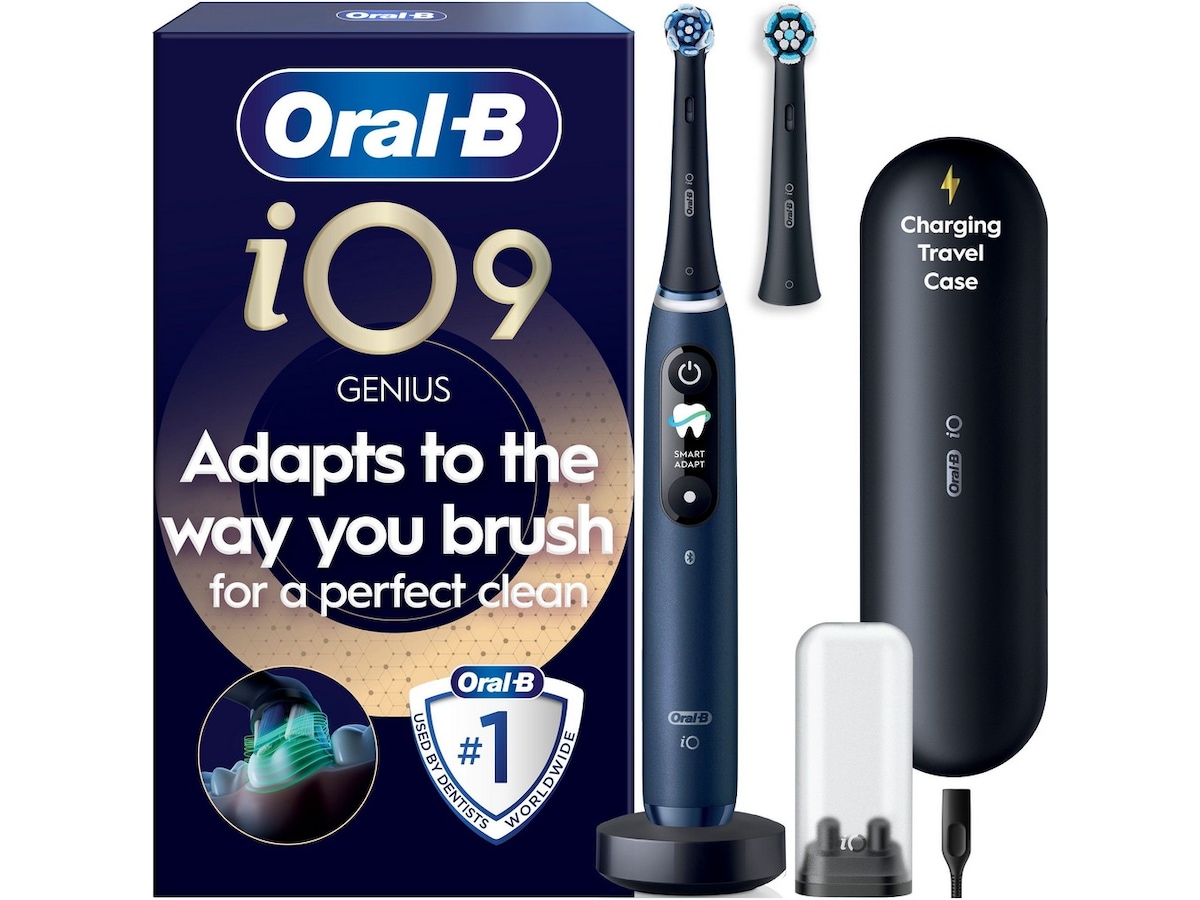 Oral-B iO9 elektrisk tandborste (blå) Tillbehör till tandvård