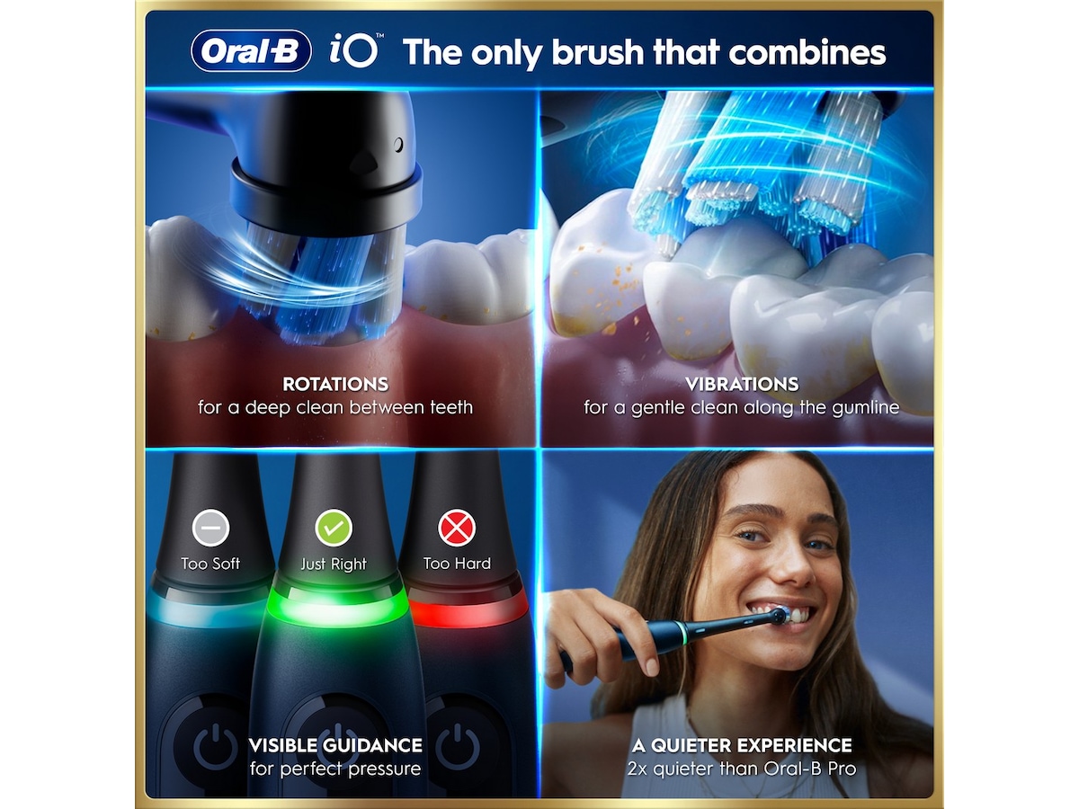 Oral-B iO9 elektrisk tandborste (blå) Tillbehör till tandvård