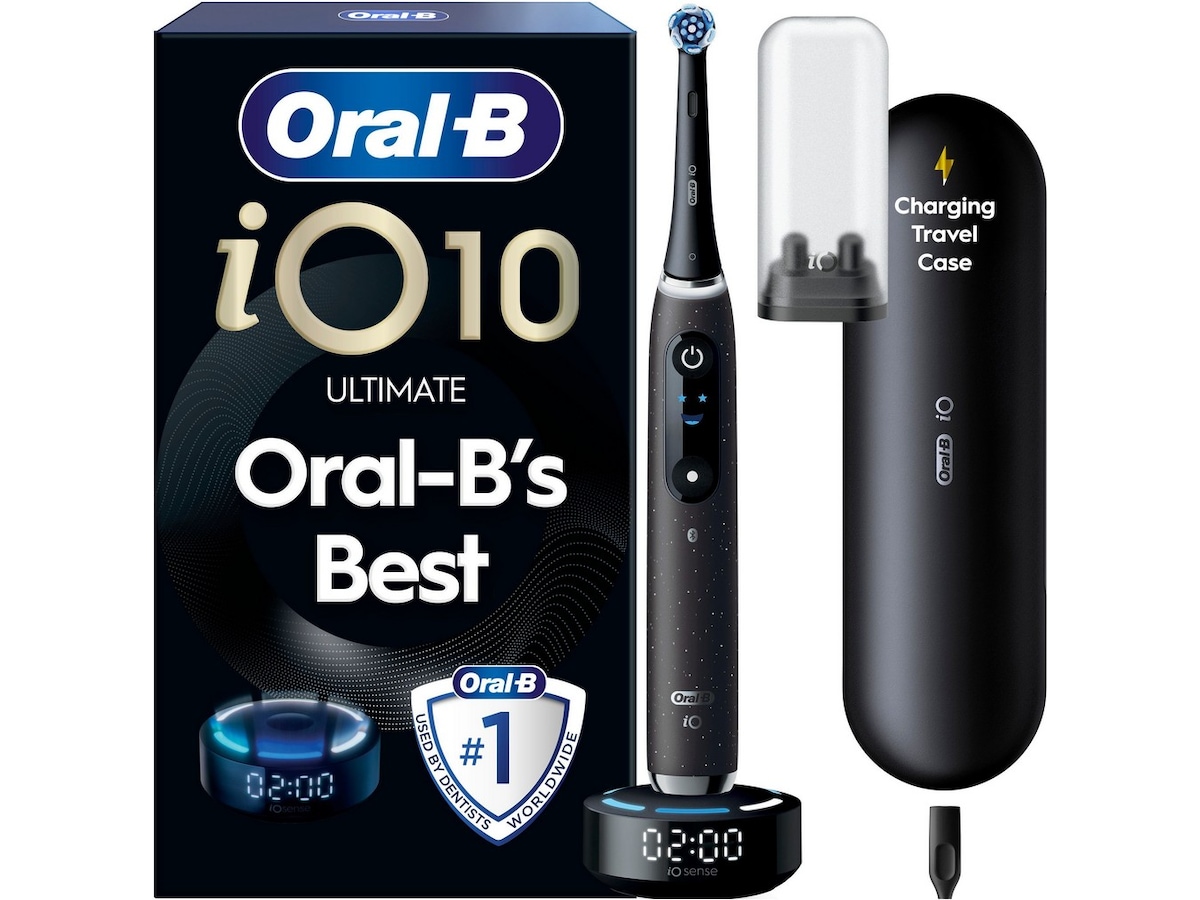 Oral-B iO10 elektrisk tandborste (svart) Tillbehör till tandvård