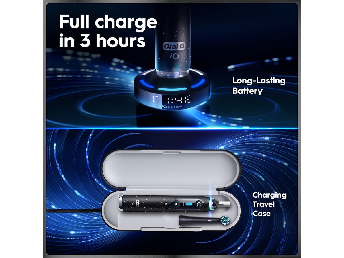 Oral-B iO10 elektrisk tandborste (svart) Tillbehör till tandvård