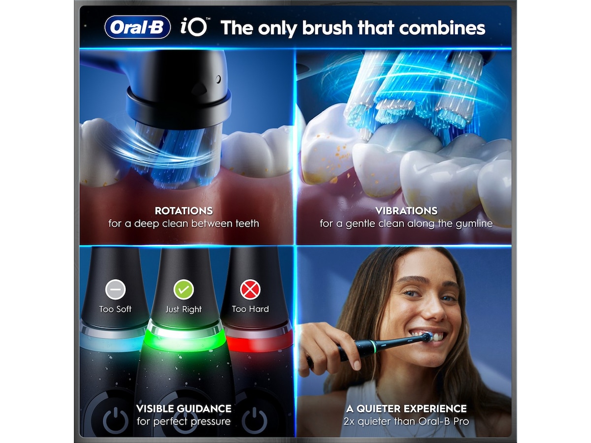 Oral-B iO10 elektrisk tandborste (svart) Tillbehör till tandvård