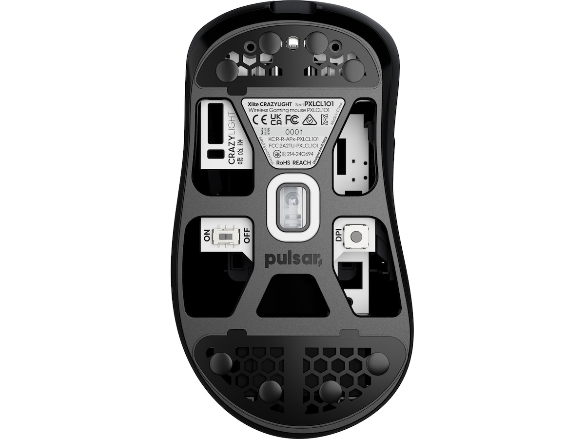 Pulsar Xlite CRAZYLIGHT trådlös gamingmus medium (jet black) -B-Grade Demo mus