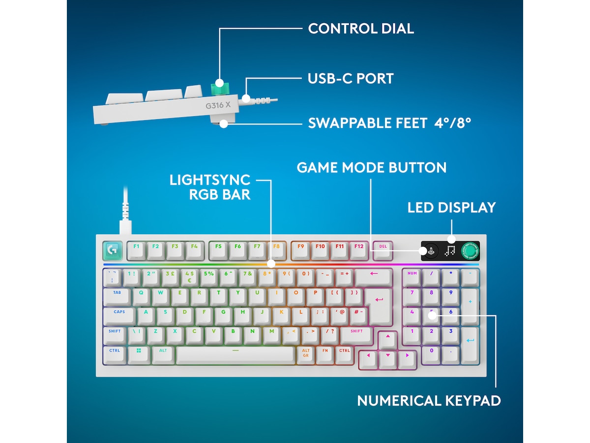 Logitech G316 X 98 speltangentbord Gamingtangentbord
