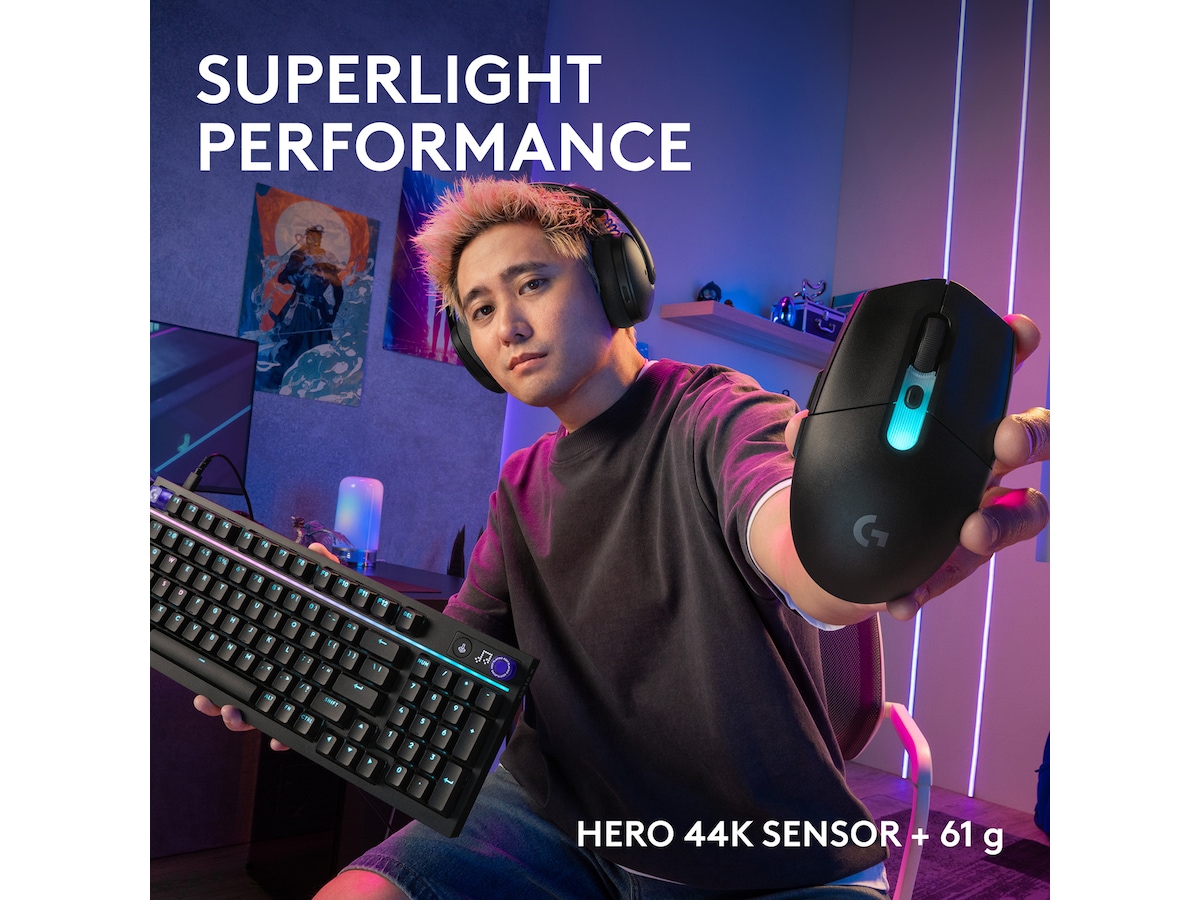 Logitech G305 X SUPERLIGHT Trådlös Spelmus (svart) Gamingmus