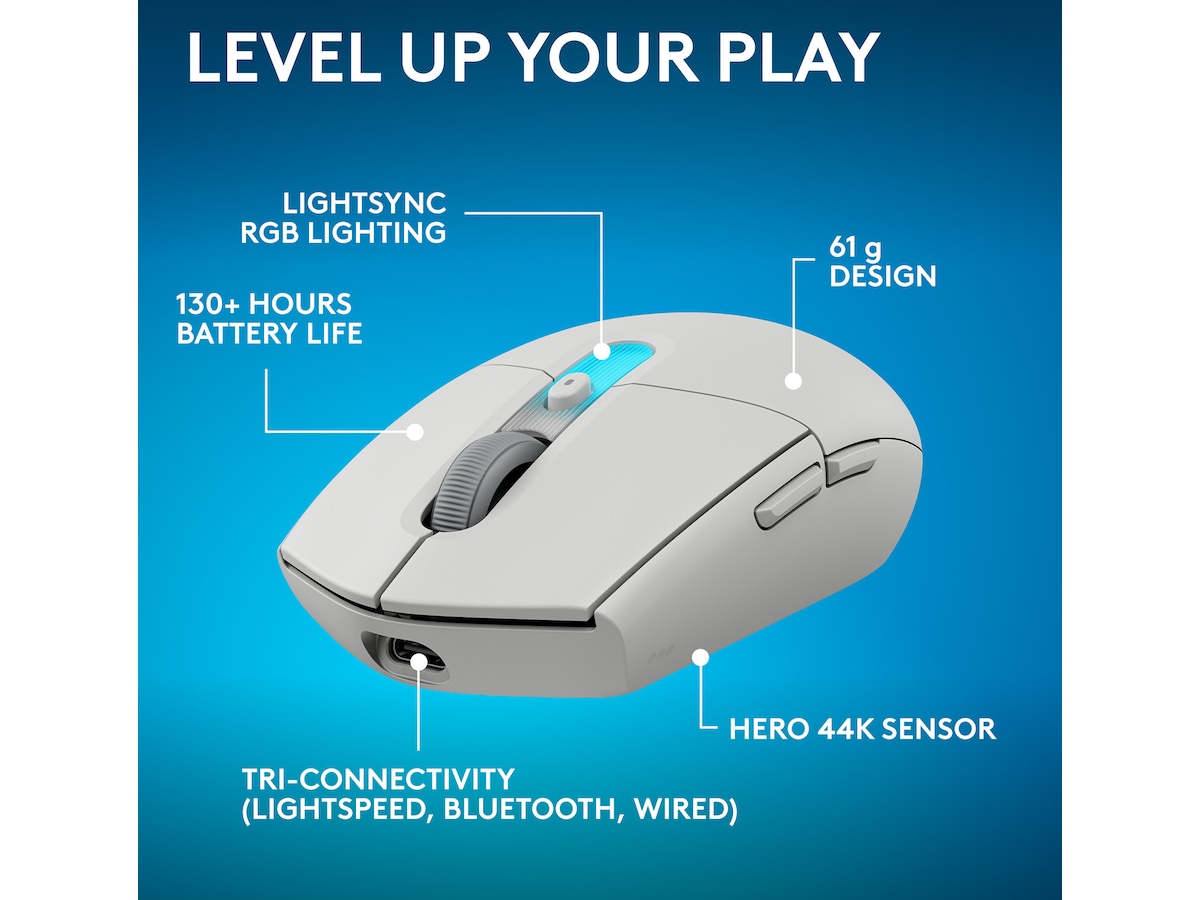 Logitech G305 X SUPERLIGHT Trådlös Spelmus (vit) Gamingmus