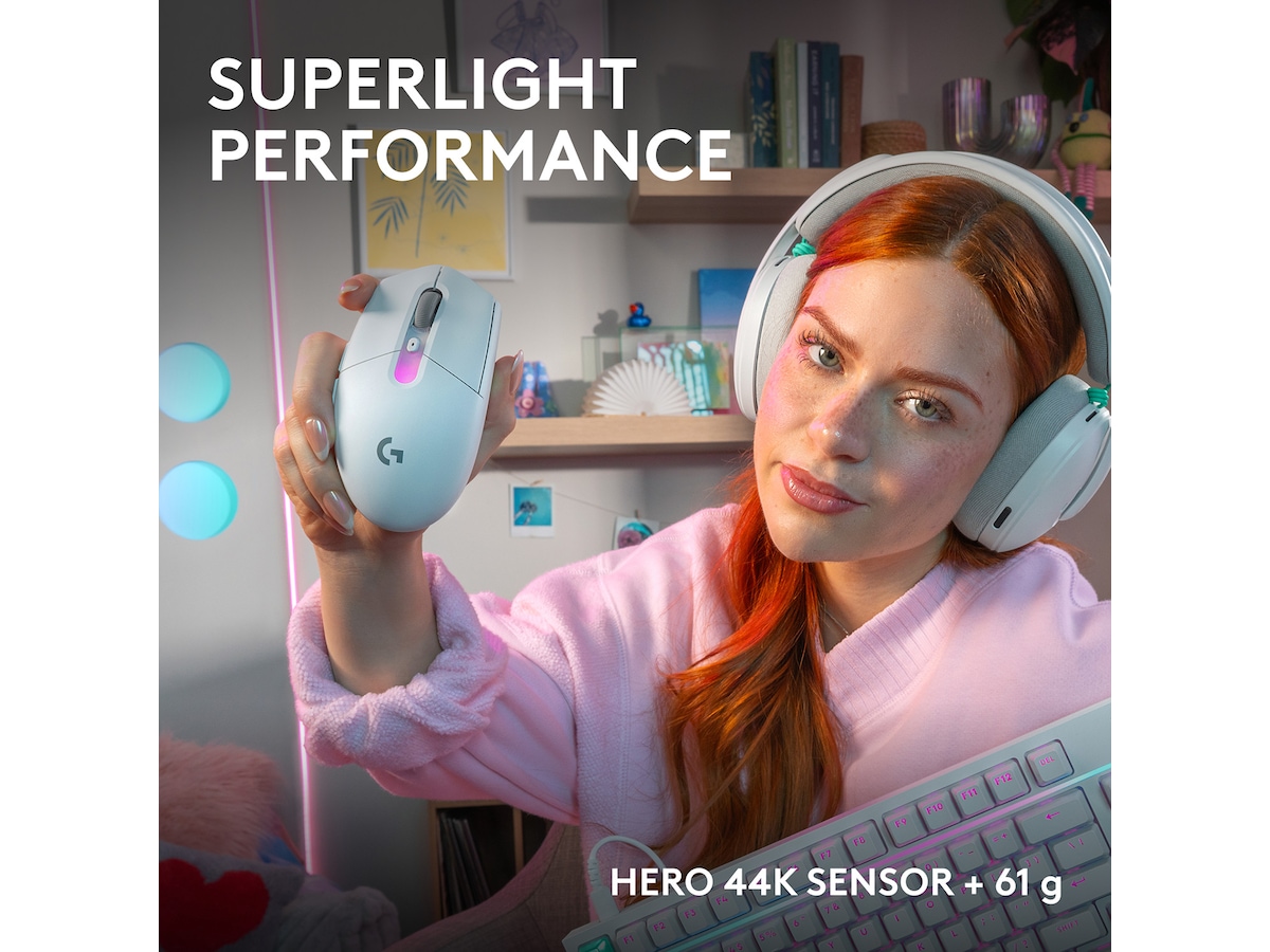 Logitech G305 X SUPERLIGHT Trådlös Spelmus (vit) Gamingmus