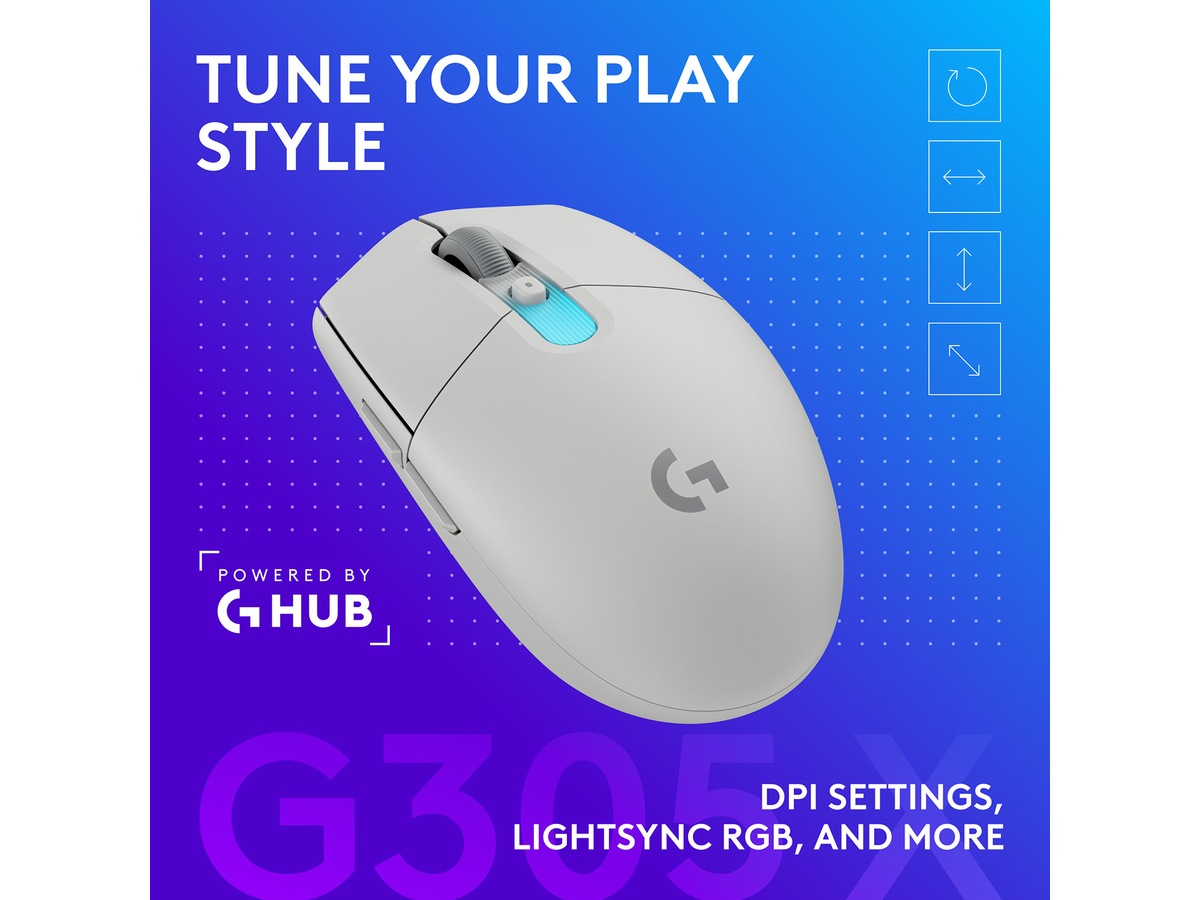 Logitech G305 X SUPERLIGHT Trådlös Spelmus (vit) Gamingmus