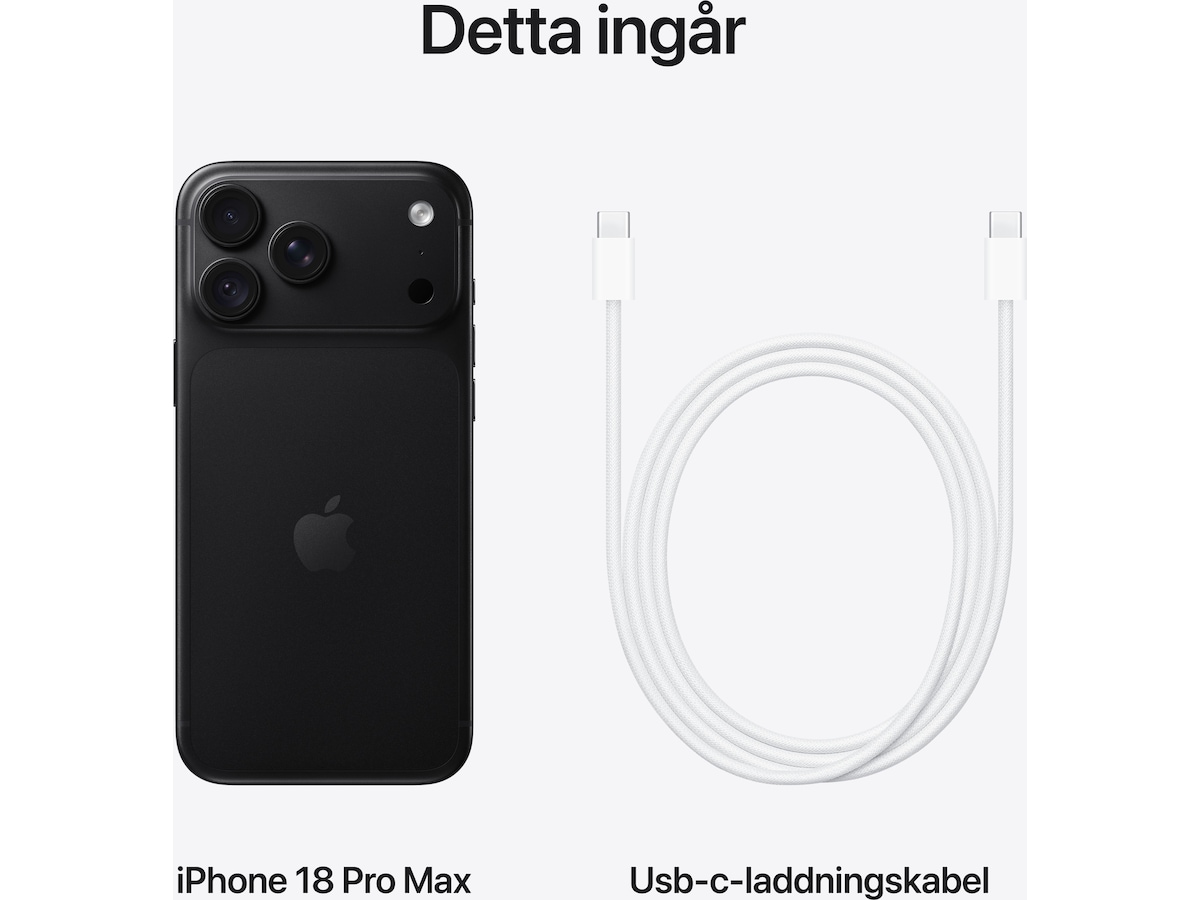 iPhone 18 Pro Max 2TB (svart) Mobiltelefoner