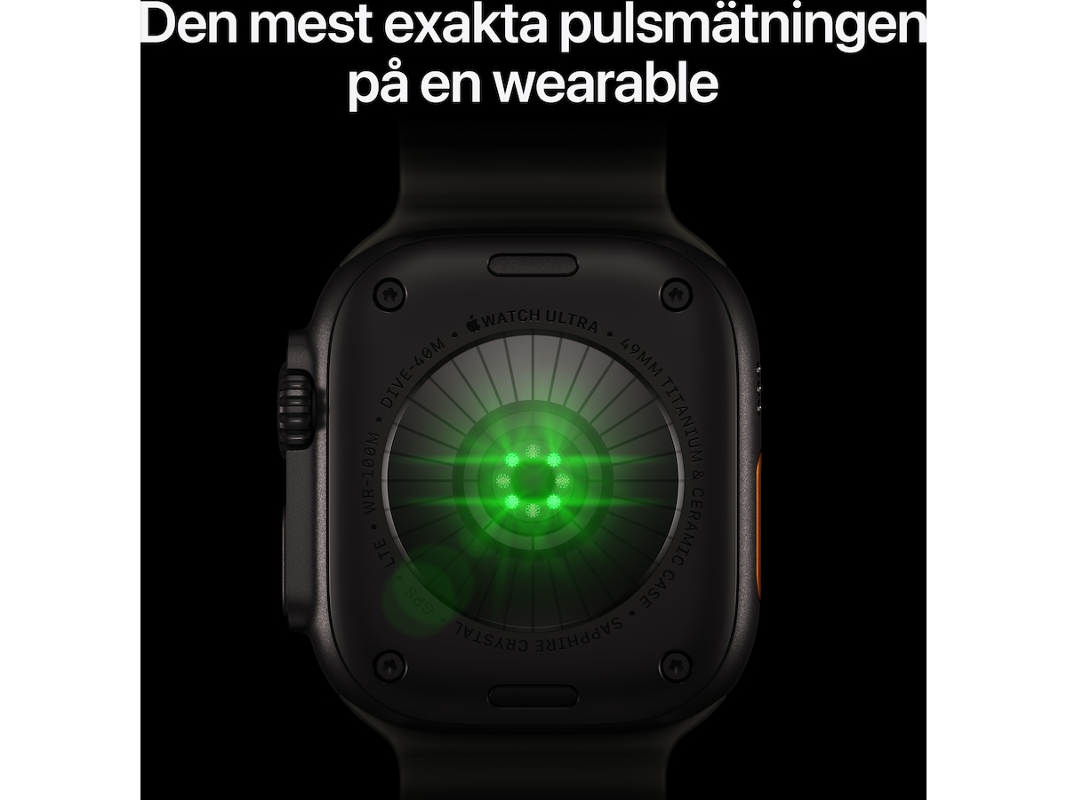 Apple Watch Ultra 4 GPS + LTE 49mm Titanium (svart) Smartwatches