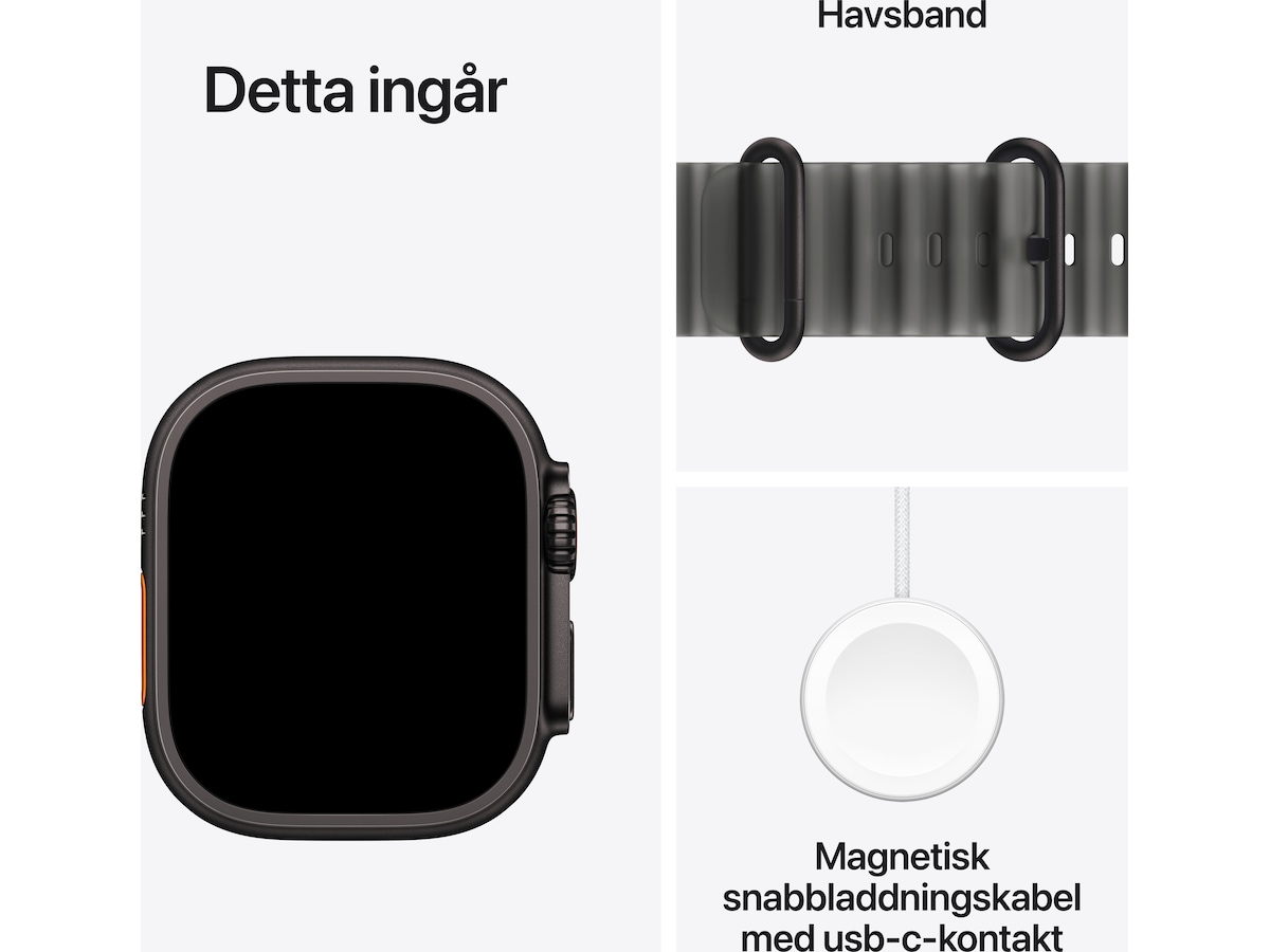 Apple Watch Ultra 4 GPS + LTE 49mm titan (svart) Smartwatches
