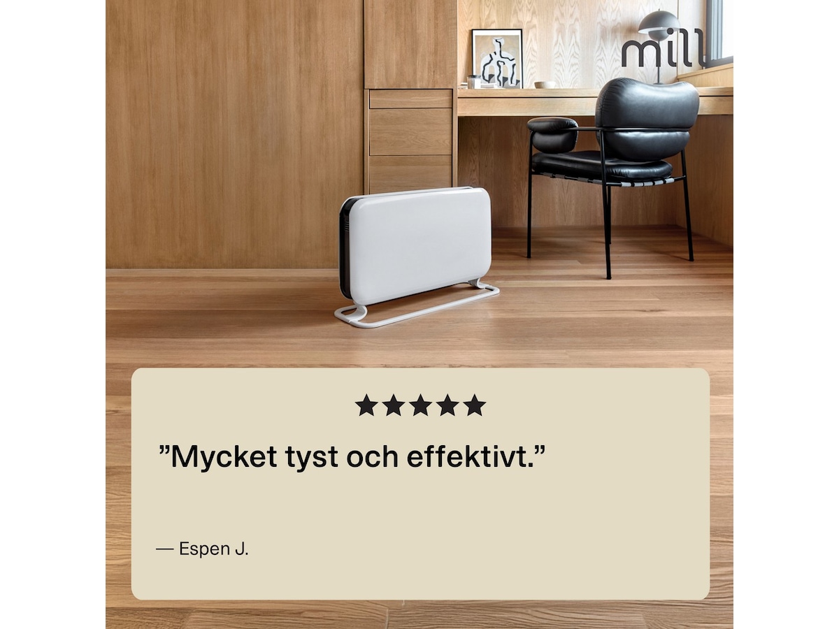 Mill Instant golvelement 2000W Mec (vit) Fristående element