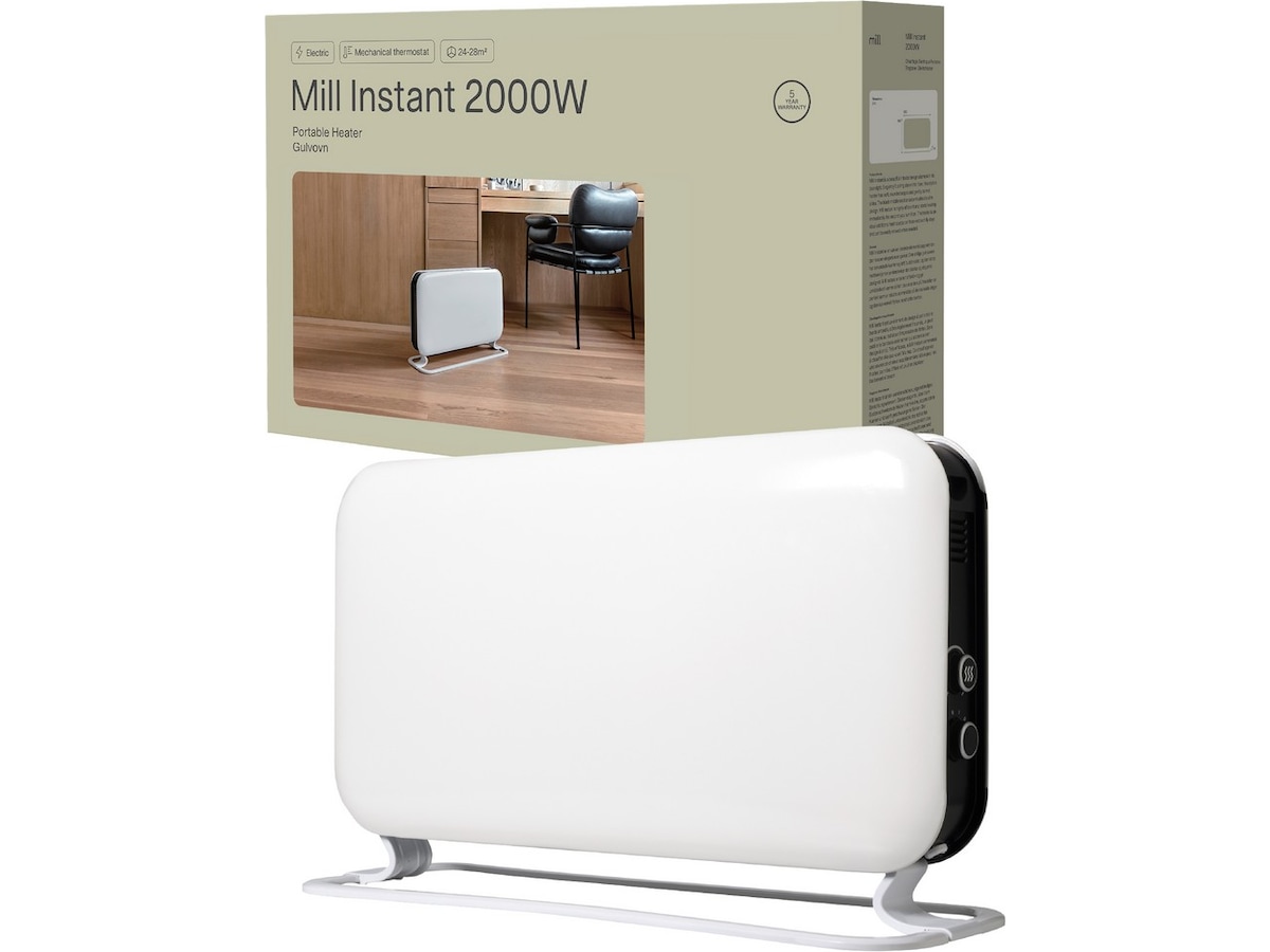 Mill Instant golvelement 2000W Mec (vit) Fristående element